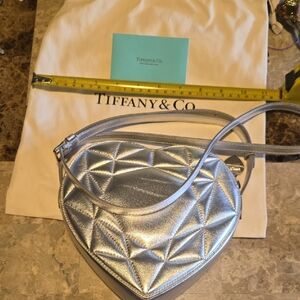 Tiffany & Co. Metallic Silver Heart Crossbody Bag